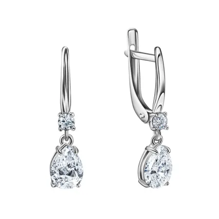 Серьги из серебра с фианитами