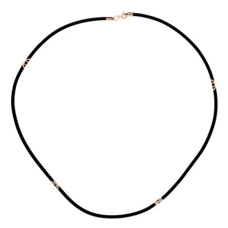 Шнур каучуковый со вставками из красного золота