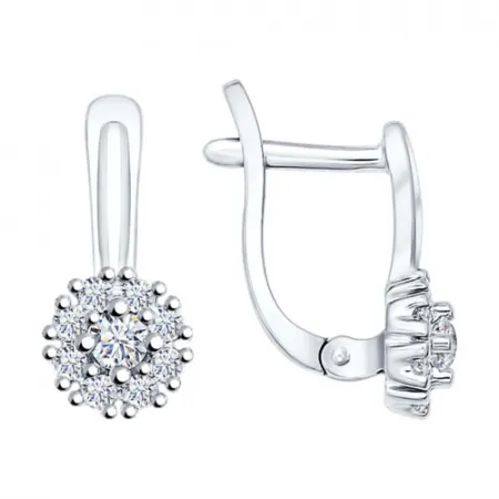 Серьги из серебра с фианитами (SOKOLOV)