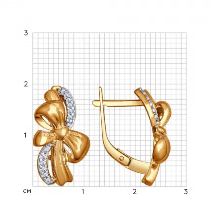 Серьги из золочёного серебра с фианитами (SOKOLOV)