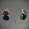 Серьги из серебра с натуральным гранатом