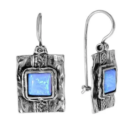 Серьги DENO из серебра с опалом