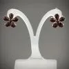 Серьги из серебра с натуральным гранатом