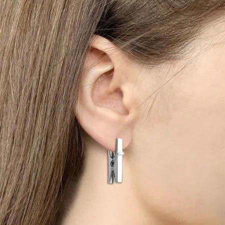 Серьги Прищепки из серебра без вставок