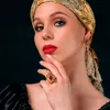 Кольцо из позолоченного серебра с натуральным красным янтарем и эмалью