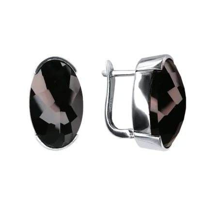 Серьги из серебра с натуральным гранатом