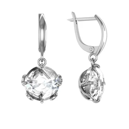 Серьги из серебра с черным горным хрусталем