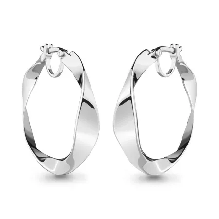 Серьги конго из серебра без вставок