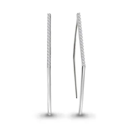 Серьги из серебра с фианитами
