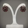 Серьги из серебра с натуральным гранатом