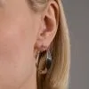 Серьги конго из серебра без вставок