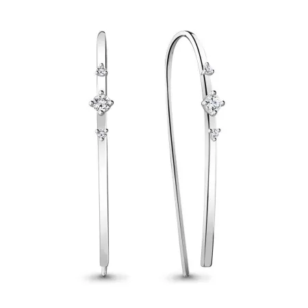 Серьги из серебра с фианитами