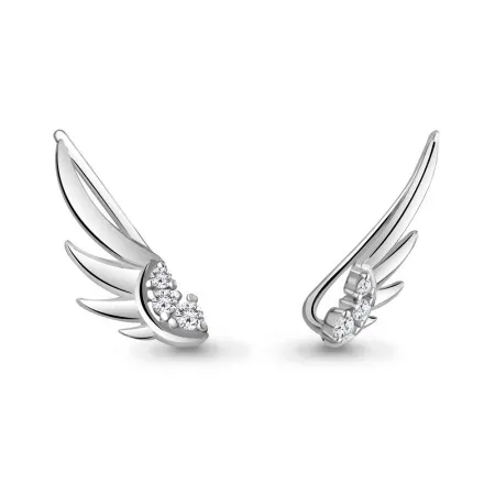 Серьги каффы из серебра с фианитами