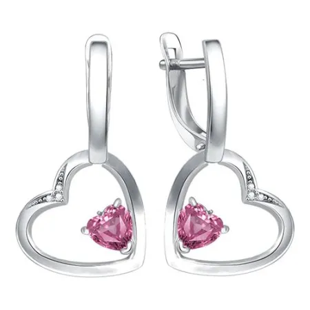 Серьги из серебра с фианитами