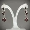 Серьги из серебра с натуральным гранатом