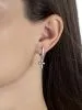 Серьги кресты из серебра с фианитом