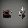Серьги из серебра с натуральным гранатом