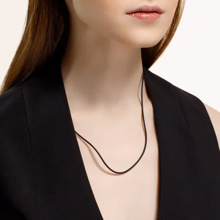 Каучуковый шнурок с серебряным замком Sokolov