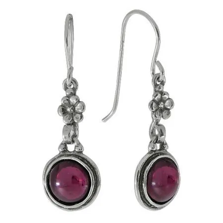 Серьги DENO из серебра с натуральным гранатом