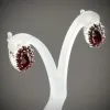Серьги из серебра с натуральным гранатом
