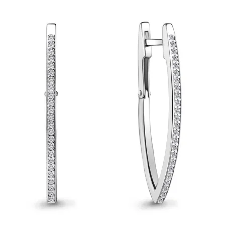 Серьги из серебра с фианитами