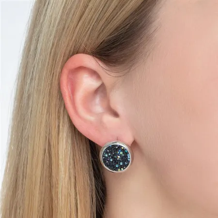 Серьги из серебра с черными кристаллами Swarovski (SOKOLOV)
