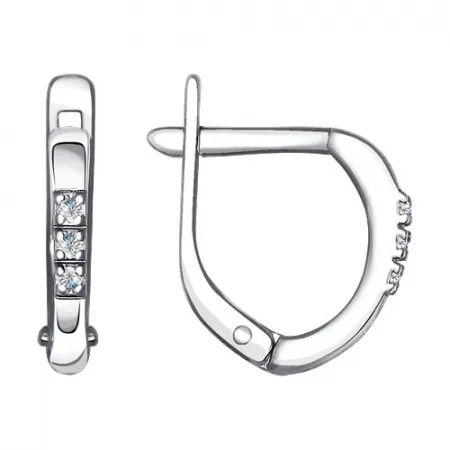 Серьги из серебра с фианитами (SOKOLOV)