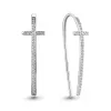 Серьги крестики из серебра с фианитами