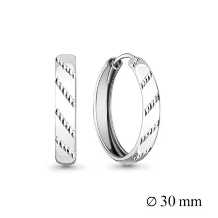 Серьги конго из серебра с алмазными гранями