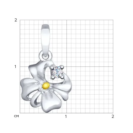 Подвеска из серебра с фианитом (SOKOLOV)