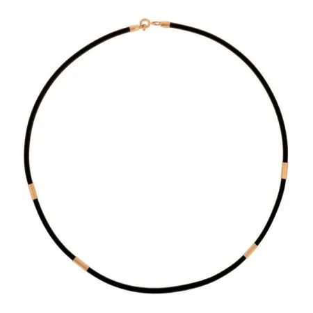 Шнур каучуковый со вставками из красного золота