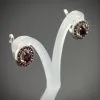Серьги из серебра с натуральным гранатом