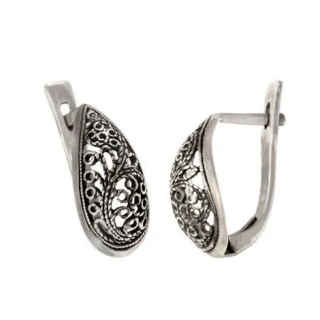 Серьги Нежность из серебра с филигранью