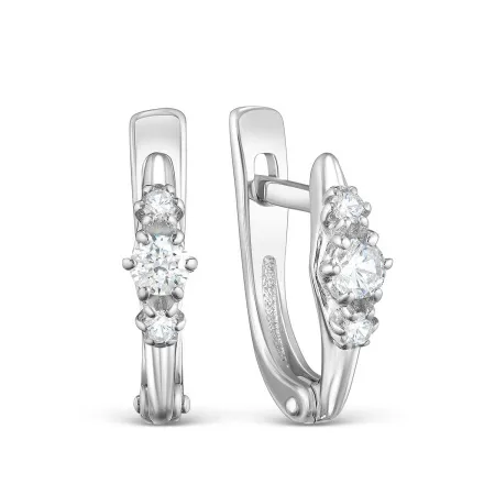 Серьги из серебра с фианитом