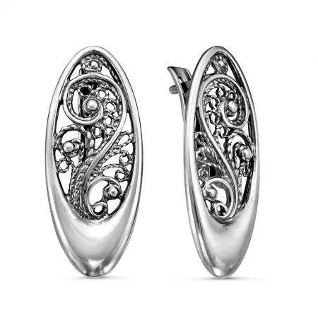 Серьги с филигранью из серебра