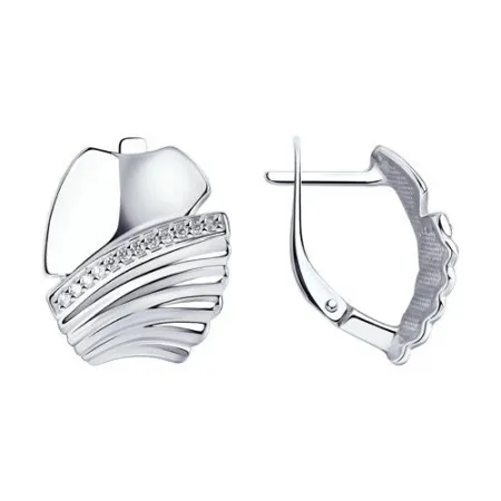 Серьги из серебра с фианитами (SOKOLOV)