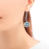 Серьги-трансформеры из серебра с натуральной бирюзой