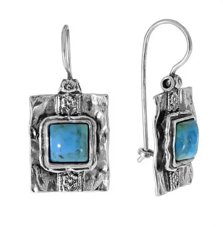Серьги DENO из серебра с натуральной бирюзой