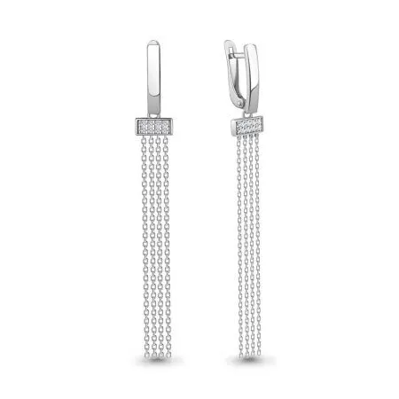 Серьги из серебра с фианитами