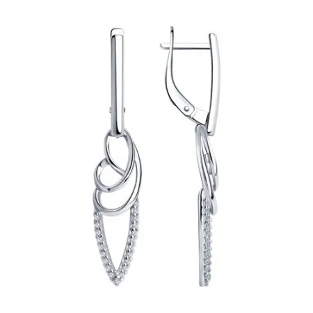 Серьги из серебра с фианитами (SOKOLOV)
