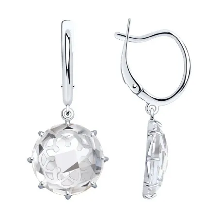 Серьги из серебра с горным хрусталем