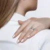 Серебряное обручальное кольцо с фианитами