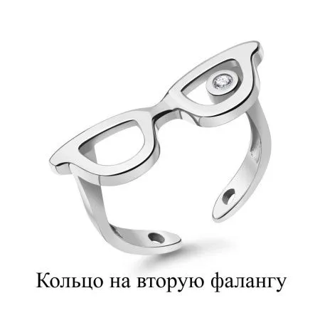 Кольцо на вторую фалангу из серебра с фианитом