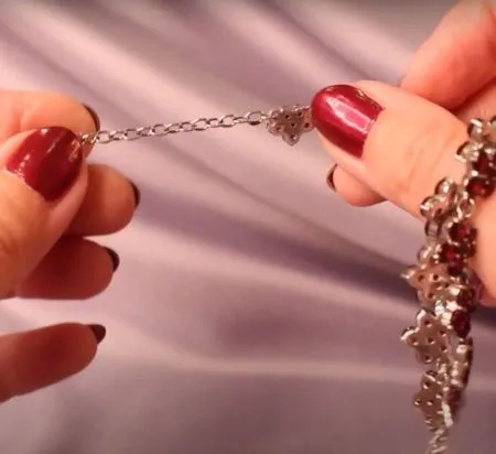 Колье из серебра с натуральным гранатом