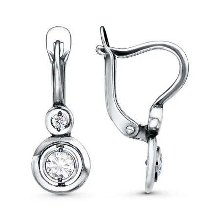 Серьги из серебра с фианитами