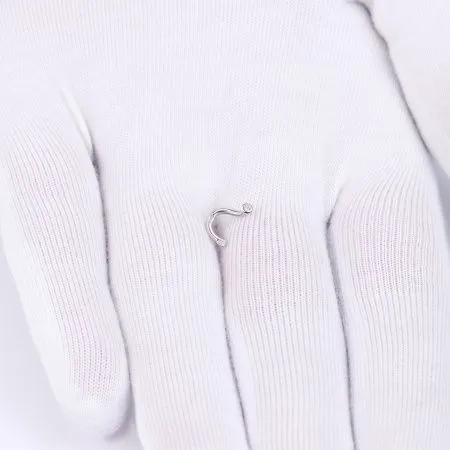 Пирсинг в нос из серебра с фианитом