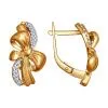 Серьги из золочёного серебра с фианитами (SOKOLOV)