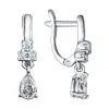 Серьги из серебра с фианитами (SOKOLOV)
