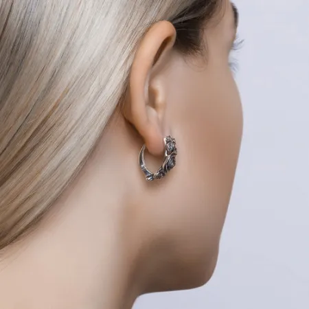 Серьги из серебра Цветы