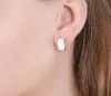 Серьги из серебра с белой эмалью
